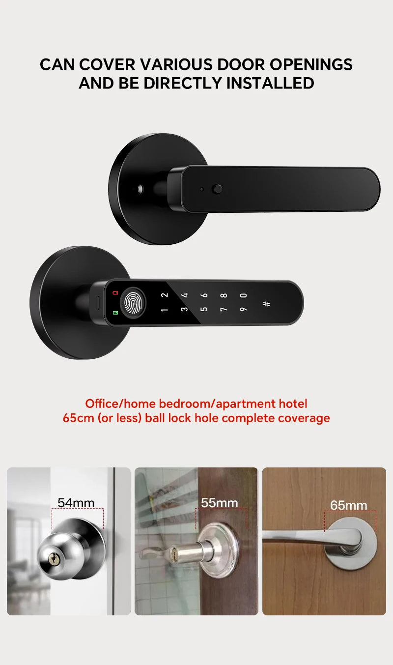 ICCSSI Tuya Electronic Digital Lock Smart Fingerprint Lock IC Card/Password/Fingerprint/key/APP Unlock for Apartment B208APRO