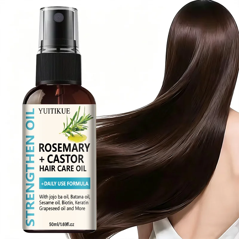 Botanical Hair Strengthening Oil Rosemary Castor Blend Moisturize Dry Hair Nourish Scalp Daily Hair Care Treatment