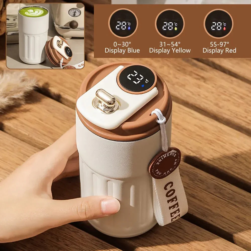 450ML Stainless Steel Thermo Water Bottle LED Temperature Display Coffee Cup Keep Cold and Heat Thermal Mug Travel Vacuum Flask