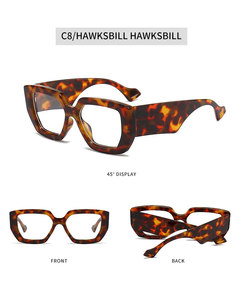 Square Reading Glasses For Women Optical Lens Prescription Men's Eyeglasses Big Thick Frames Presbyopic Eyewear Trendy