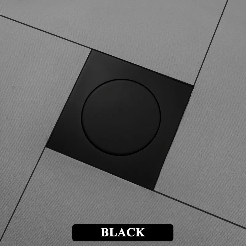 Pop Up Foot Floor Drain 10CM Brass Chrome Anti-odor Bath Drains Push Down Deodorization Gold Matte Black Shower Room Cover Plug