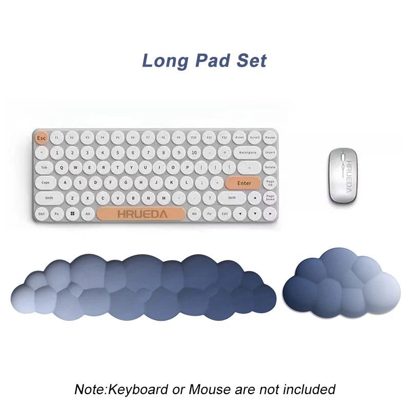 Cloud Gradient Gaming Keyboard Pad Wrist Pad Cloud Wrist Pad Mouse Pad Ergonomic Laika Foam Memory Non-Slip Support Office