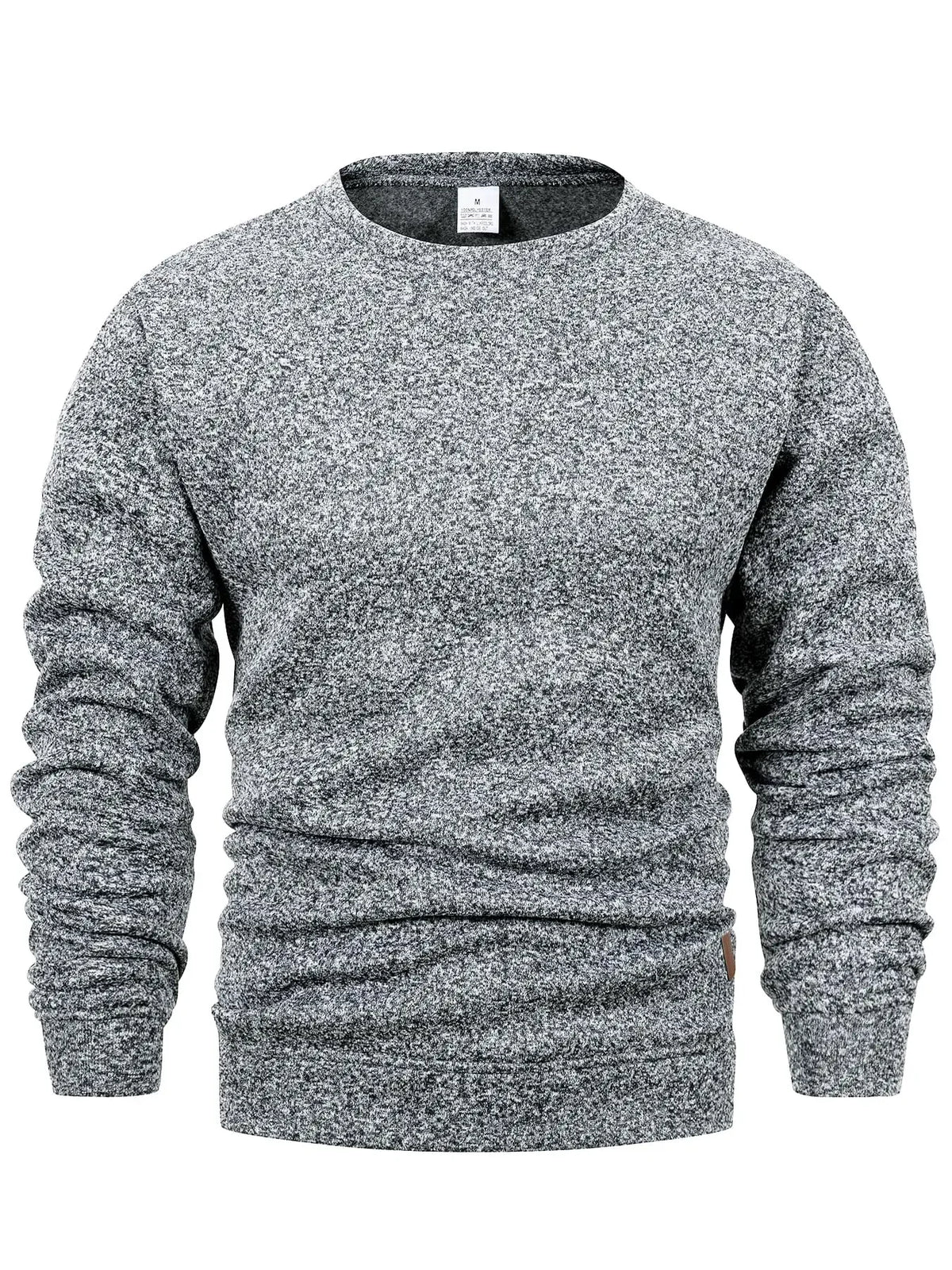 Autumn Winter Men's Crew Neck Heather Sweatshirt Reinforced Stitching Classic Heather Pullover For Work Casual