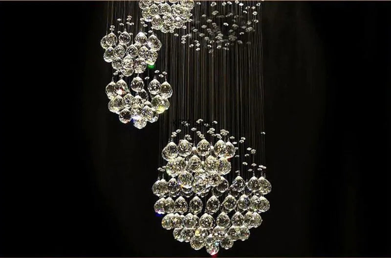 New Modern Crystal Led Chandelier Item Large Villa Salon Ceiling Lights Hotel Kitchen Staircase Living Room Decor Pendant Lamp