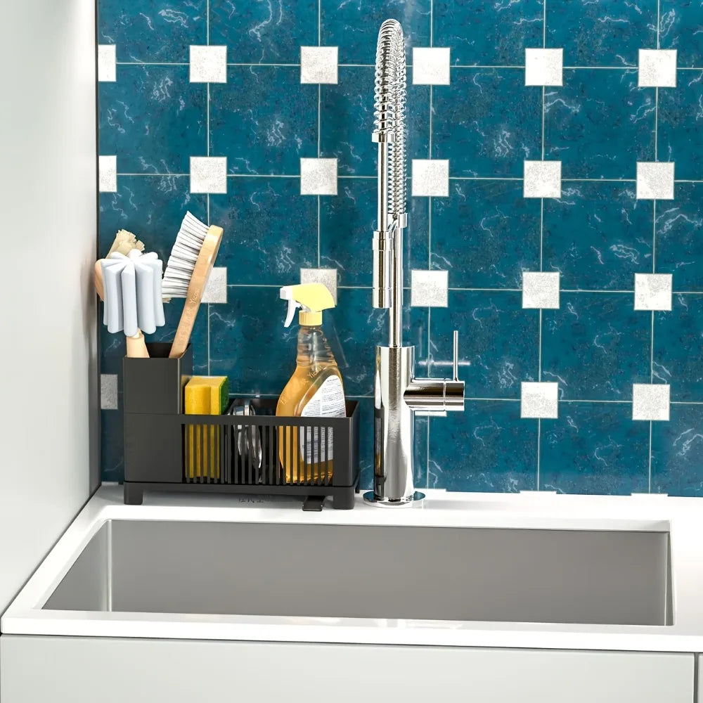 Well-ventilated Kitchen Sink Organizer Plastic Space-saving Sink Sponge Storage Basket Sponge Holder Kitchen Drain Rack
