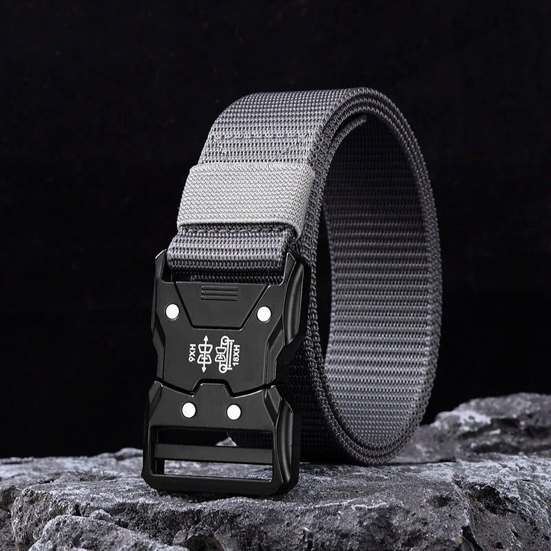 Genuine Tactical Belt Black Quick Release Outdoor Men's Belt Buckle Quick Release Elastic Belt Sport Nylon Braided Belts for Men