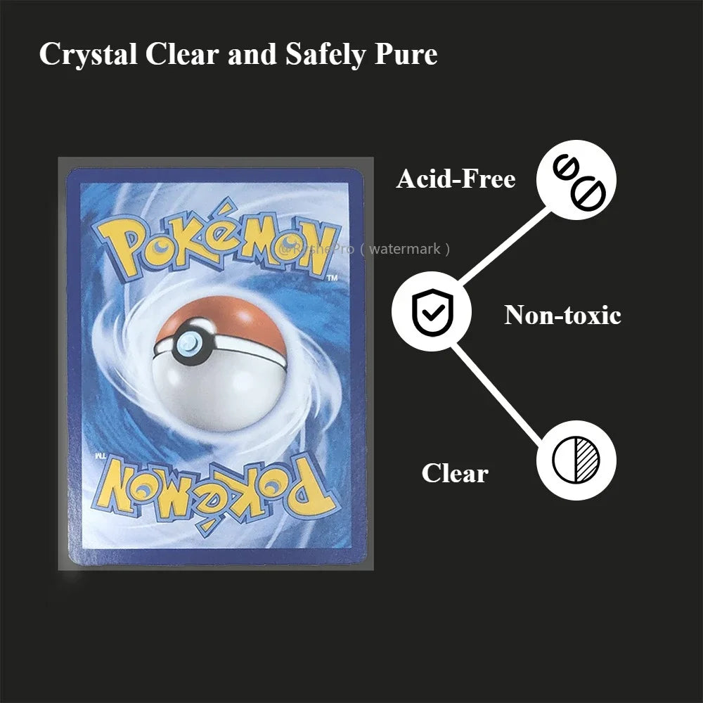 100pcs Trading Card Sleeves Soft Clear Perfect for Double-sleeving and Compatible with Pokemon Mtg Cards Sport Cards