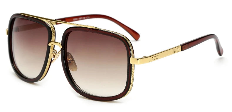 New Fashion Big Frame Sunglasses Men Square Metal Sun Glasses Women Retro Sun Glasses Vintage High Quality