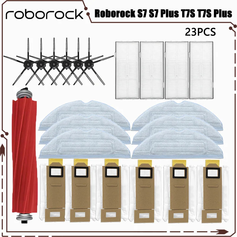 For Roborock S7 S7 Plus T7S T7S Plus Robotic Vacuum Cleaner Accessories Main Brush Hepa Filter Mops Dust Bag Replacement Parts