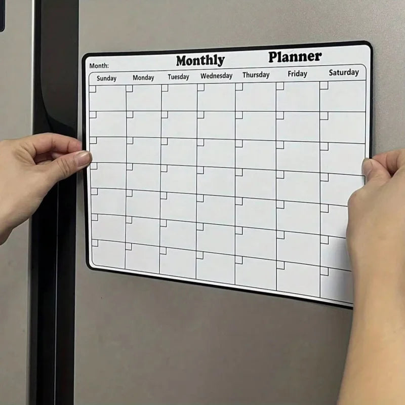 1/2 Pcs Magnetic Fridge Dry Erase Calendar Monthly Planner Whiteboard Reusable Family Schedule Message Board for Kitchen Home Or