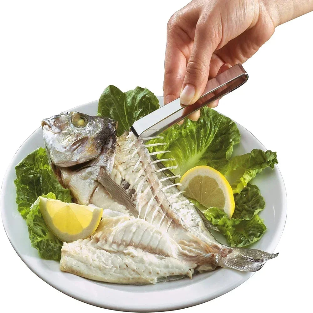1pcs 430 Stainless Steel Fish Bone Tweezers Pincer Clip Puller Remover Tongs Fish Bone Plucking Clamp Kitchen Gadgets Tool