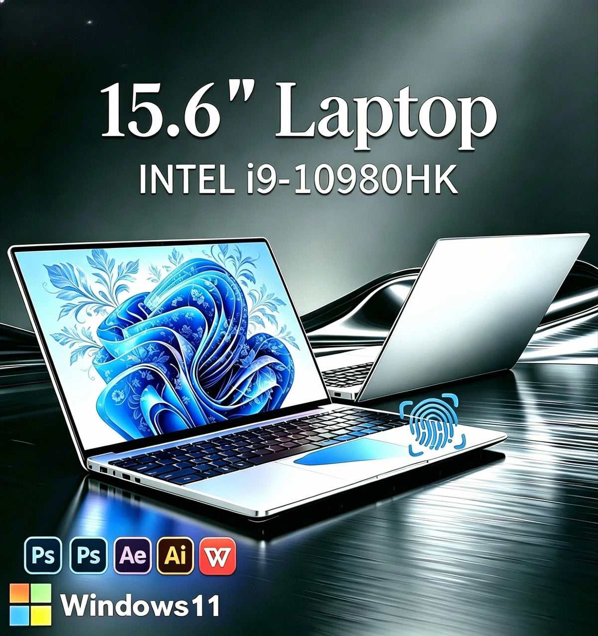 15.6' Intel Core I9 10980HK Windows 11 Pro Laptop Computer 32GB RAM 512GB 1TB 2TB SSD Portable Notebook PC Office Study Laptops