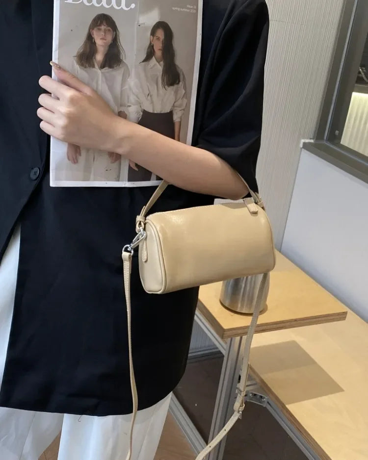 Ladies' Genuine Leather Small Shoulder Bag for Women Crossbody Fashionable Simple and Practical Soft Leather Darling Phone Bag