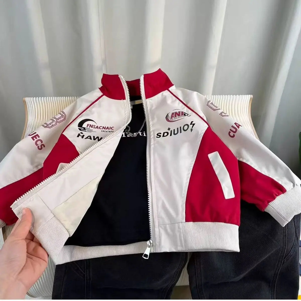 Boys' Outerwear Autumn Children's Cool And Handsome Motorcycle Suit 2026 New Stylish Baby Thin Jacket Trend