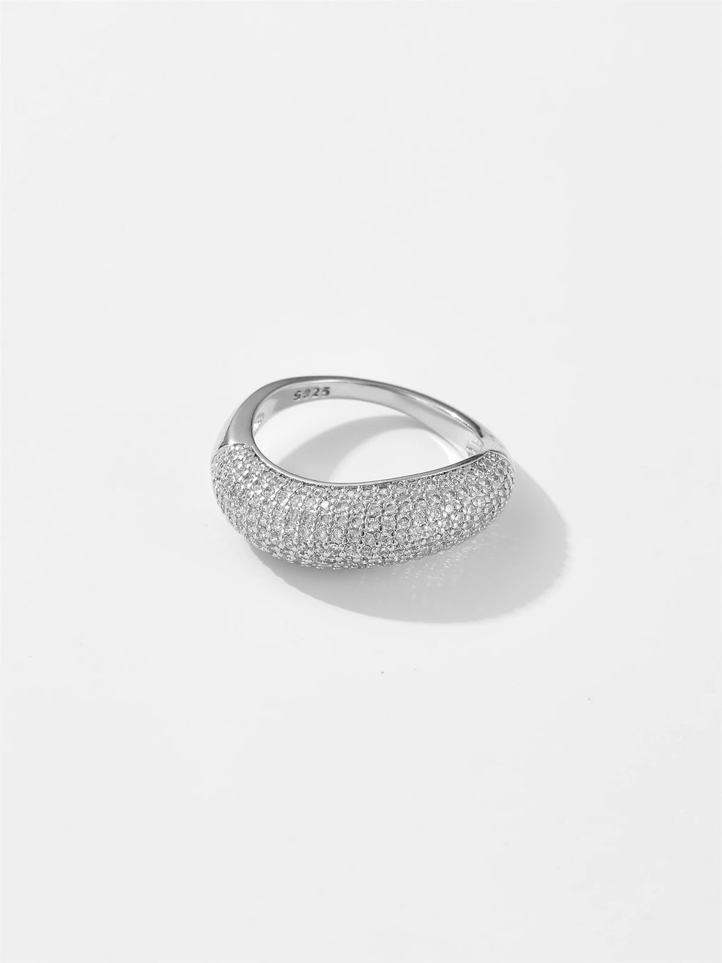 DPLAOPA 100% 925 Sterling Silver Geometric Full Zircon Pave Women Ring Luxury Crystal Fine Jewelry Rock Punk Wedding Gift