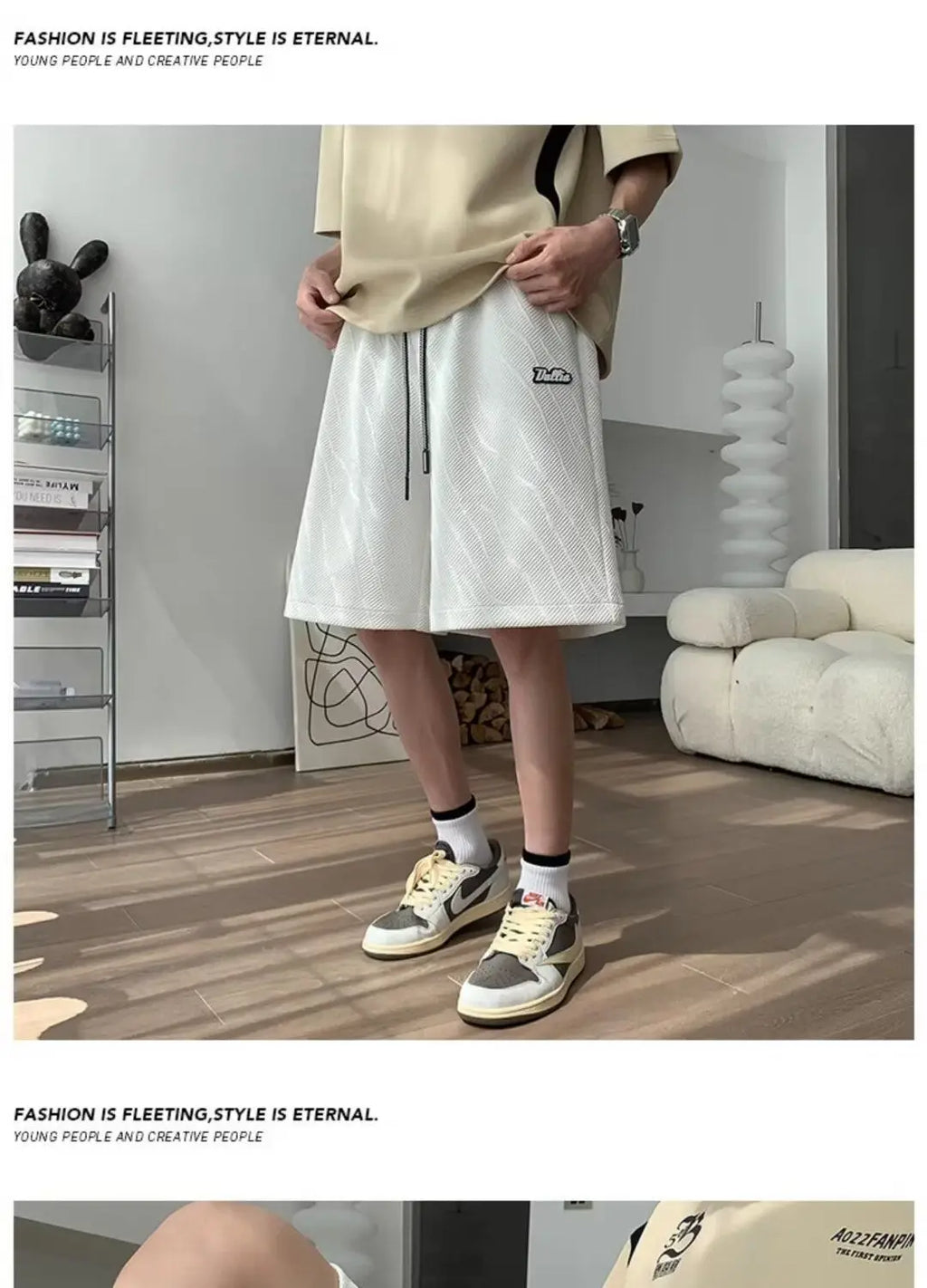 Men's Wide Leg Pants Summer Stripes Loose Casual Trendy Mid-length Pants Comfortable Elastic Waist Fashion Letter Sports Shorts