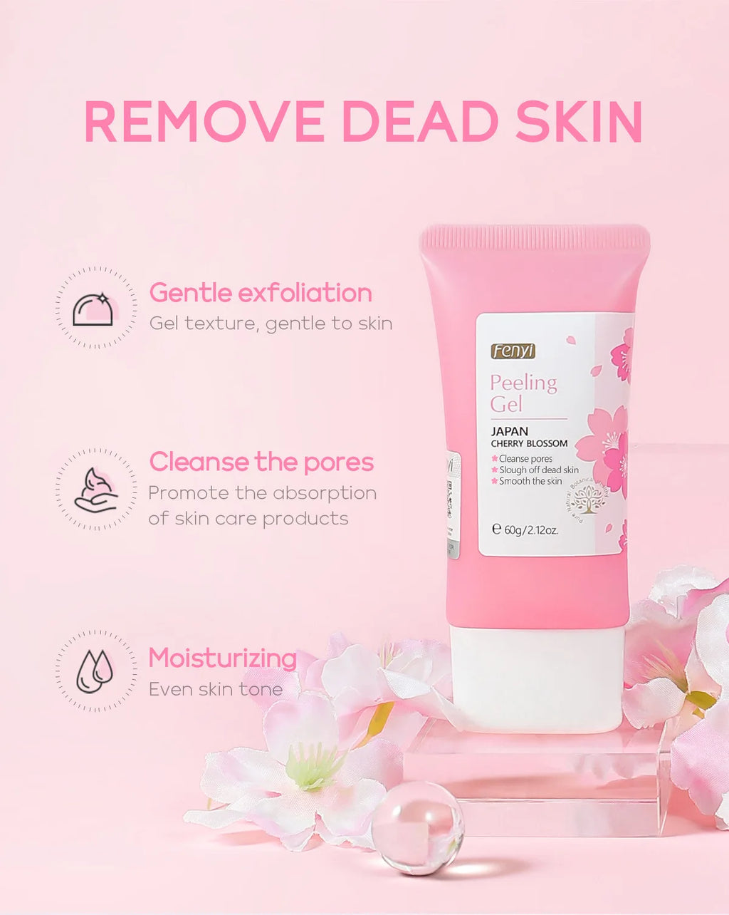 Cherry Blossom Exfoliating Gel Moisturizing Tender Face Body Cleansing Skin Care Product