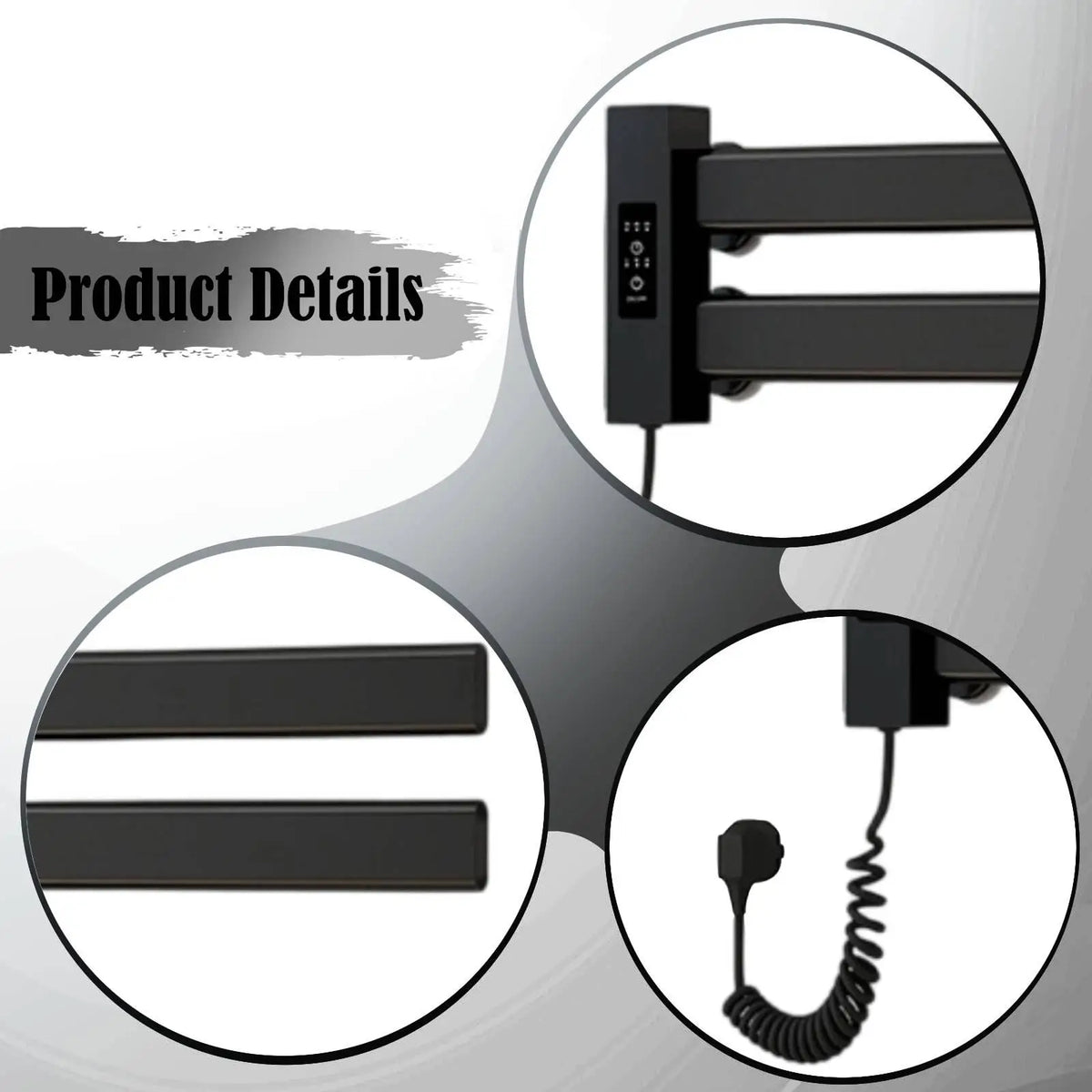 Wall Mounted Electric Towel Dryer Fast Heating Space Saving Aluminum Warming Rack for Modern Bathroom Decor