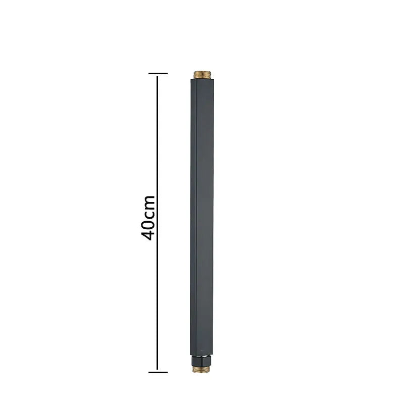 30/40cm Square Round Extension Tube For Bathroom Shower Faucet Black General Interface Extension Tubes Extend Pipe
