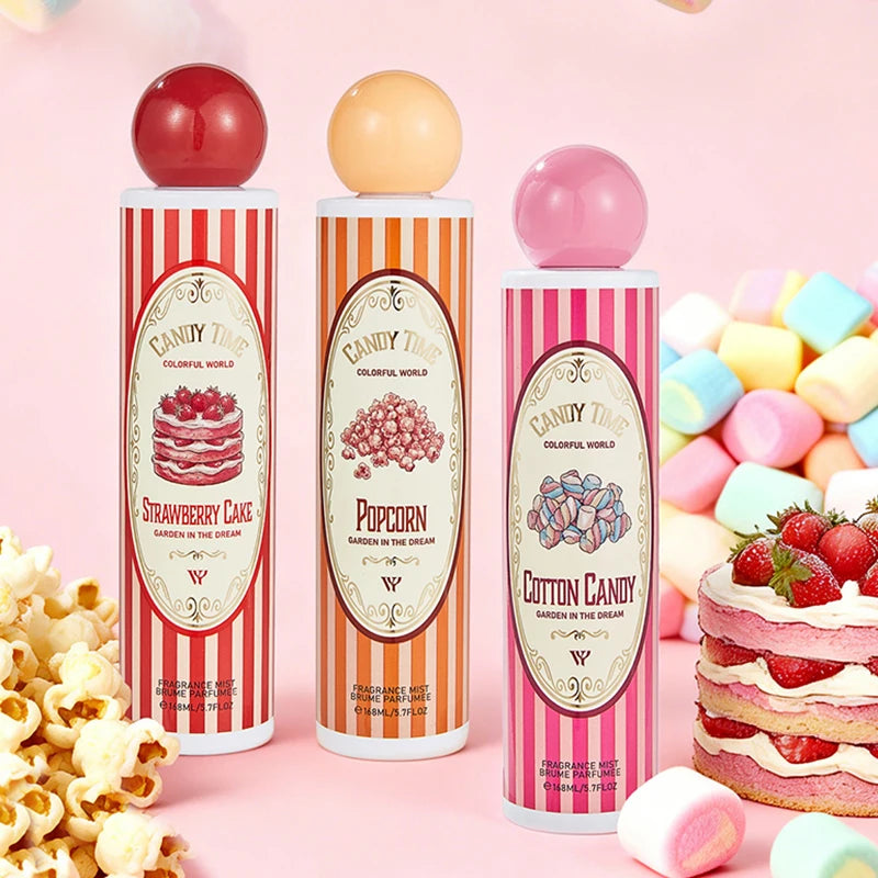Dubai Arab Gourmand Fragrance 168ml Coconut Strawberry Cake Cotton Candy Fruit Scent Women Fresh Durable Portable Perfume Spray
