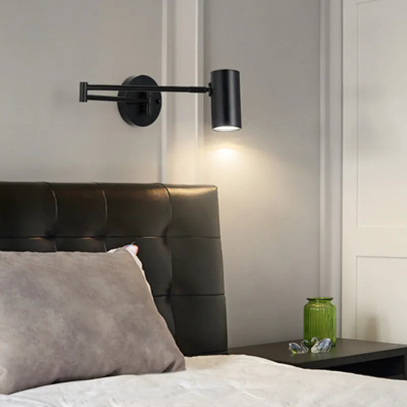 Modern Indoor Touch Sensor Wall Lights Adjustable Swing Long Arm LED Wall Lamps Internal Bedside Lighting Decor Sconce Lights