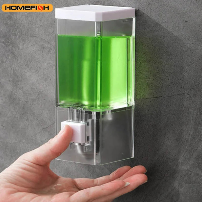 Punch‑Free Wall Hanging Liquid Soap Dispenser Transparent Press‑Type Hand Sanitizer Storage Bottle Household Bathroom Hand Wash