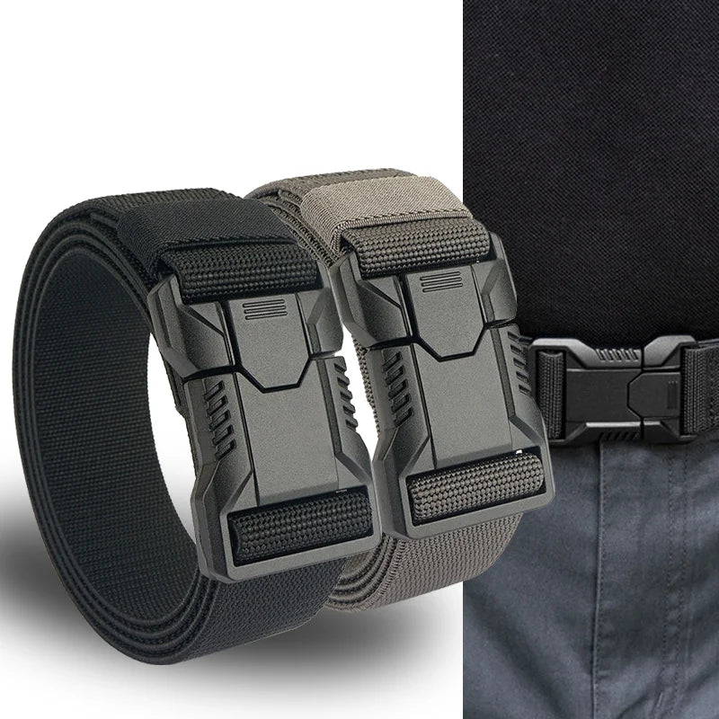 1Pcs Men's Canvas Belt - Sporty Style, Quick Release Plastic Buckle, Casual Training and Jeans Accessories