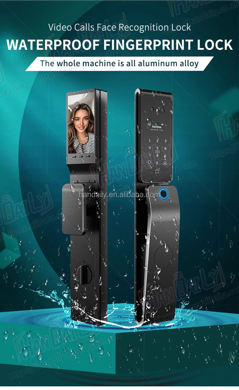 Waterproof App Smart Real Time Video Call Digital  3D Face Recognition Smart Biometric Fingerprint Digital