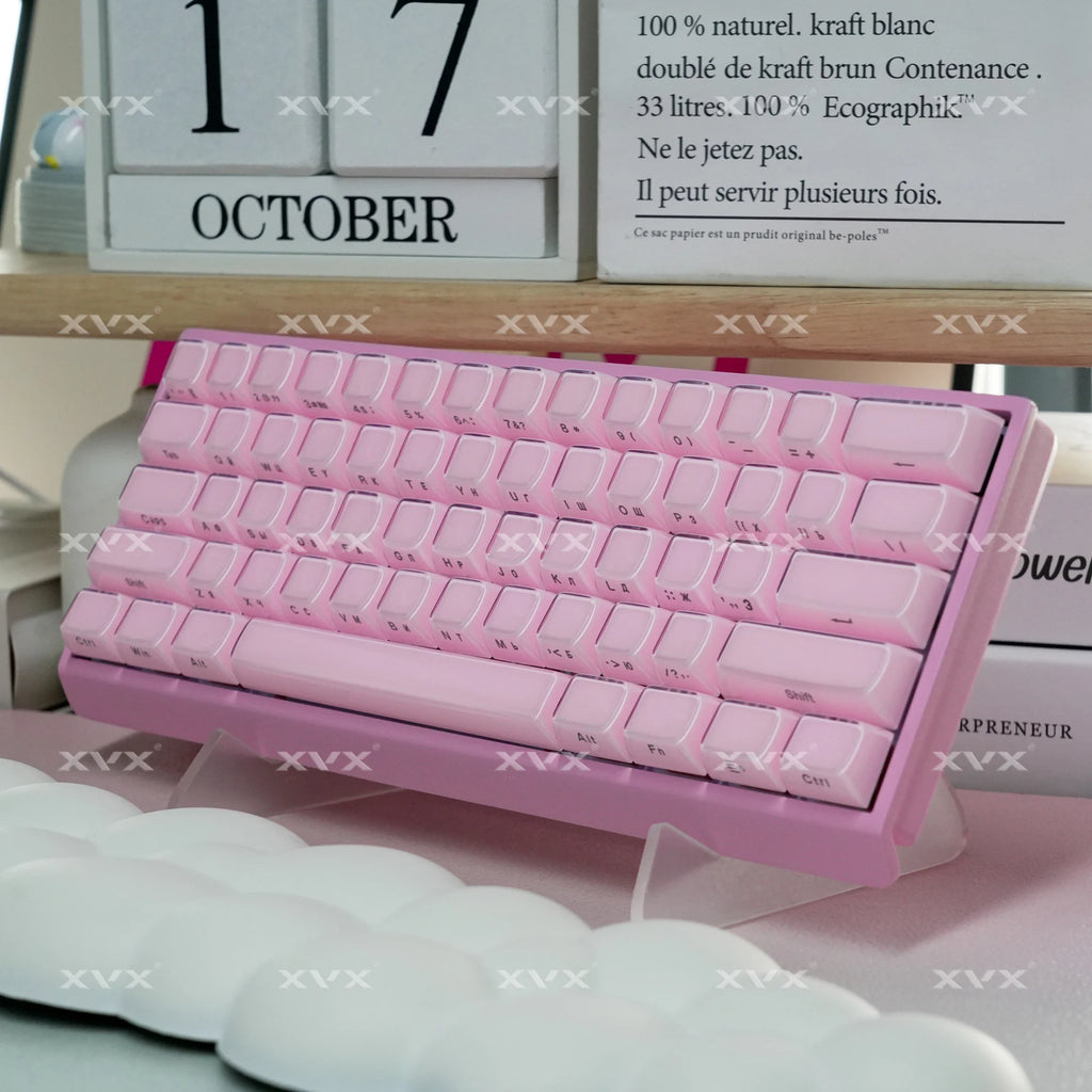 XVX Jelly Crystal Keycaps Side Print Pink/Blue 113keys Double Shote DIY Mechanical Keyboard OEM Profile Translucent Keycaps