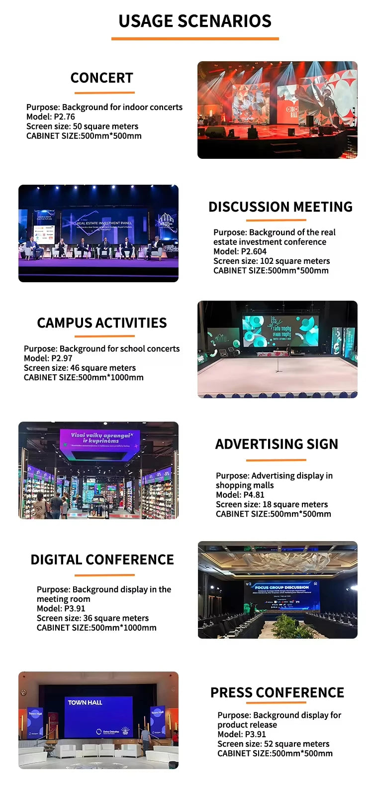 SMD Full Color LED Backdrop Video Wall Panel P2.604 P3.91 Outdoor Rental LED Display Screen