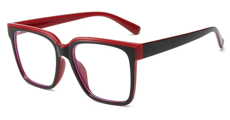 Fashion Double Color Women Cat Eye Glasses Frame Retro TR90 Clear Anti-Blue Light Eyewear Men Optical Blue Yellow Frame