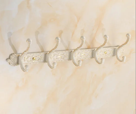 Antique Carved Towel Hanger Clothes Hat Hook Row Vintage Robe Hook Bathroom Robe Hook Bath Hardware Set Kitchen Hanger