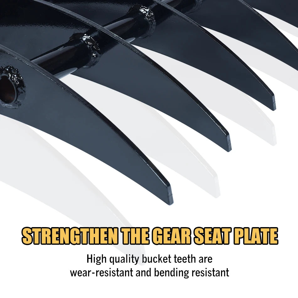 Mini Excavator Rake Small Digger Rake Attachments Removes Debris Loose Soil Surface Rake Accessory For 0.8-2ton Excavator