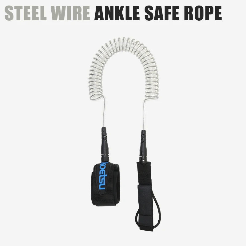 KOETSU Colorful Surfboard Accessories Foot Rope Safety Leash 7mm Adjustable TPU Material Rope for Stand Up Paddle Board