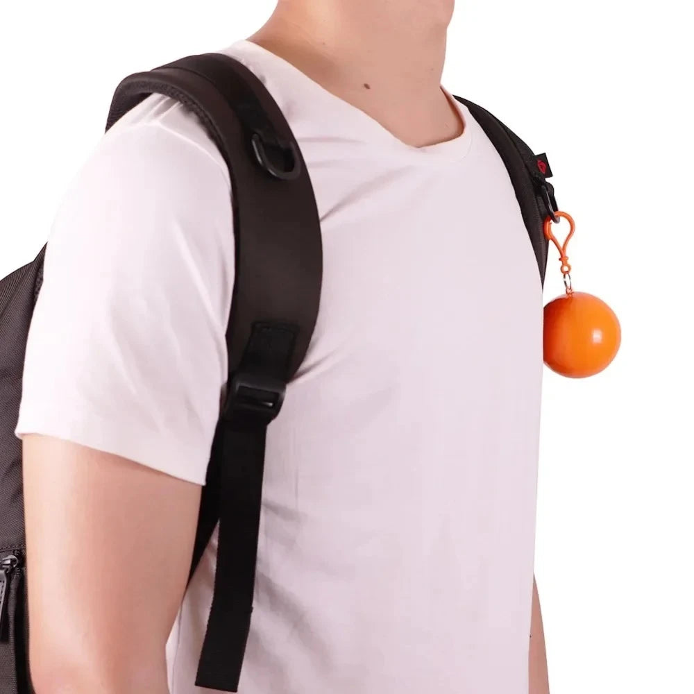 Portable Disposable Raincoat Keychain Compression Ball Pocket Outdoor Travel Adult Hangable Poncho Camping Gear