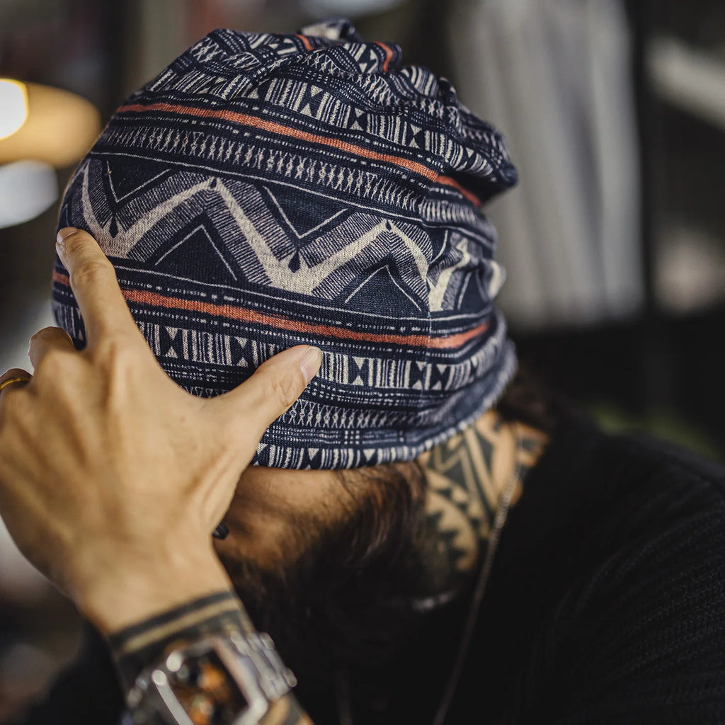 Maden Vintage Navajo Printed Multi-purpose Hat and Headscarf Versatile Daily Men's Beanie for Fall and Winter Warm Pullover Hat