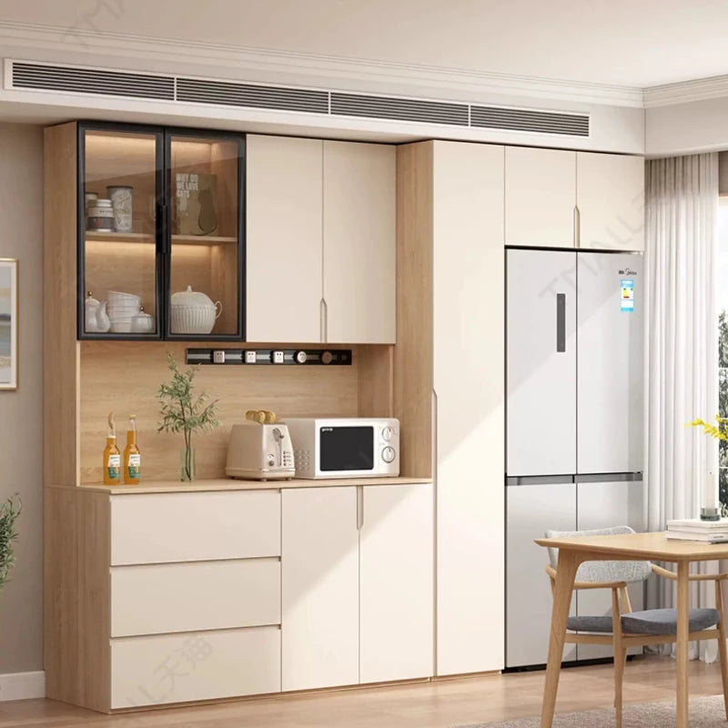 LTT Simple Modern Side Cabinet Embedded Refrigerator Cabinet Kitchen Living Room Locker