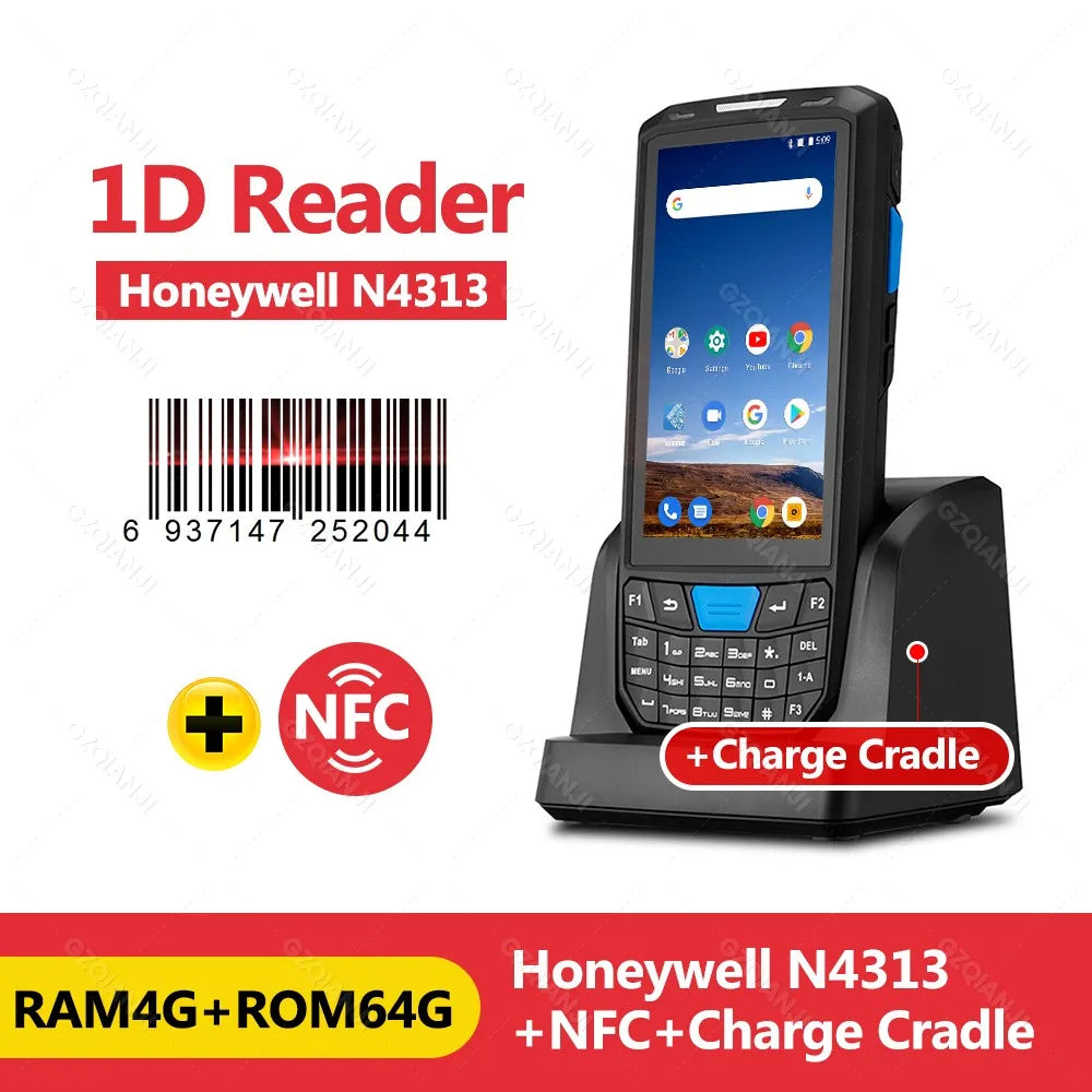 4G 64G Android 13 Terminal Handheld Mobile Rugged PDA with Bluetooth Wifi 1D 2D Barcode Scanner Reader GPS Warehouse Code Read
