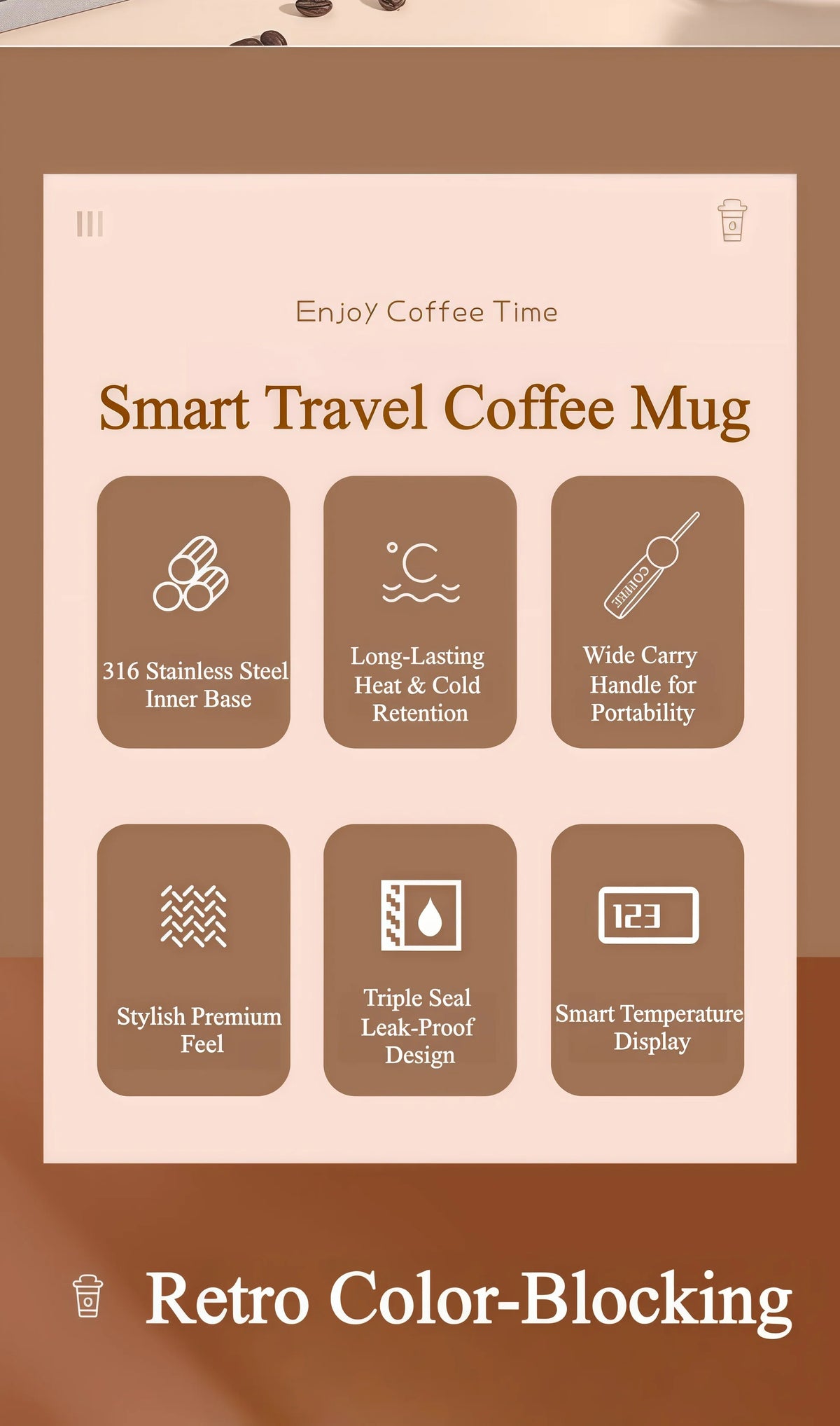 Smart Thermos Cup Bottle Water Digital LED Temperature Coffee Cup Stainless Steel Vacuum Cup Office Cup Business Drinking Mug