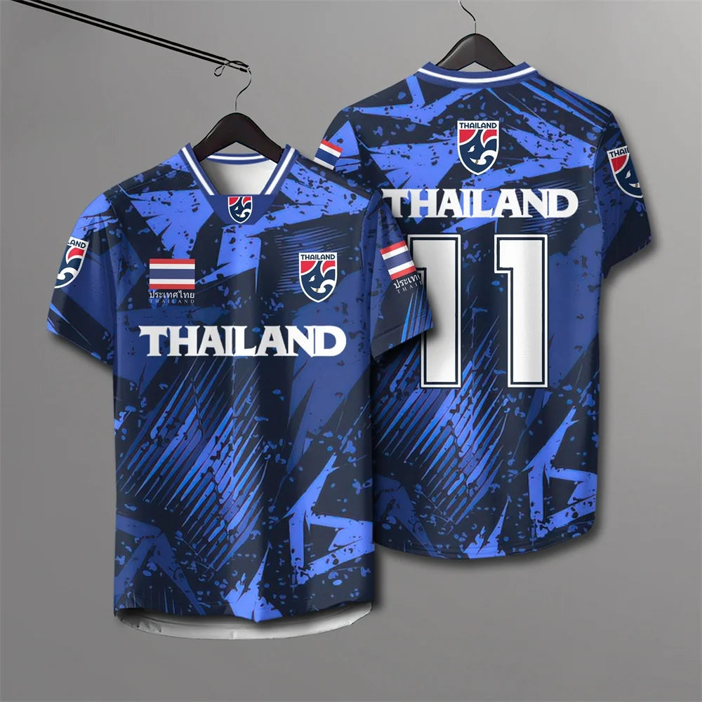 Thailand 3D Printed Short Sleeved Summer Street T-shirt Men's Breathable T-shirt Lightweight And Comfortable Short Sleeved Tops