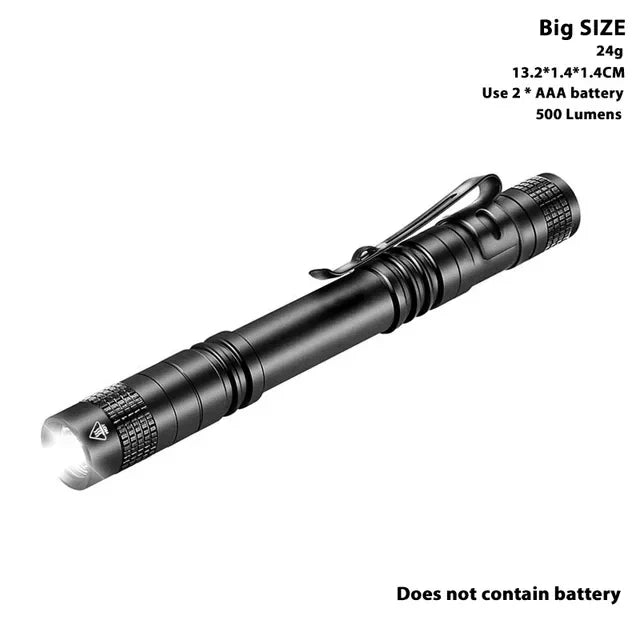 Portable Mini LED Flashlight Use AAA Battery Small Pen Light medical examination Ultra Brigh Outdoor Emergency Handheld Torch
