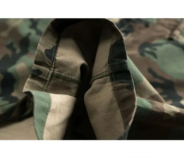 Mens Casual Camouflage Work Shorts Five-Quarter Length Wear-Resistant Dirt-Resistant Loose Fit Summer Cotton Cargo Pants
