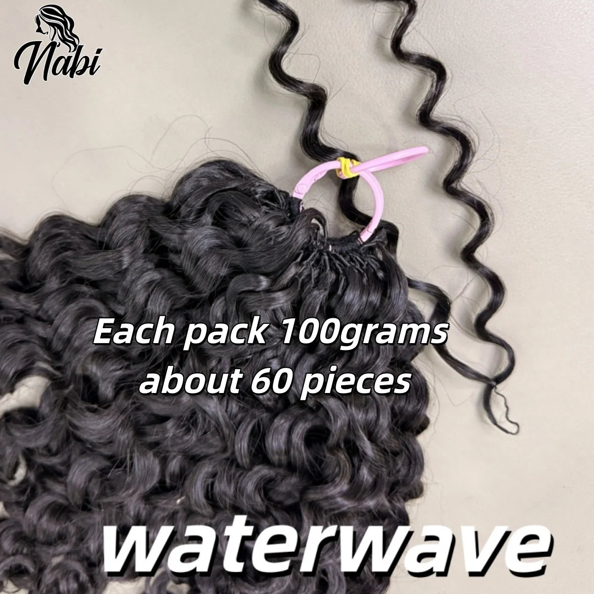 NABI Pre-Separated Crochet Human Hair Bundle Miracle Knots Braiding 14-18inch Water Wave Curly Human Hair for Women