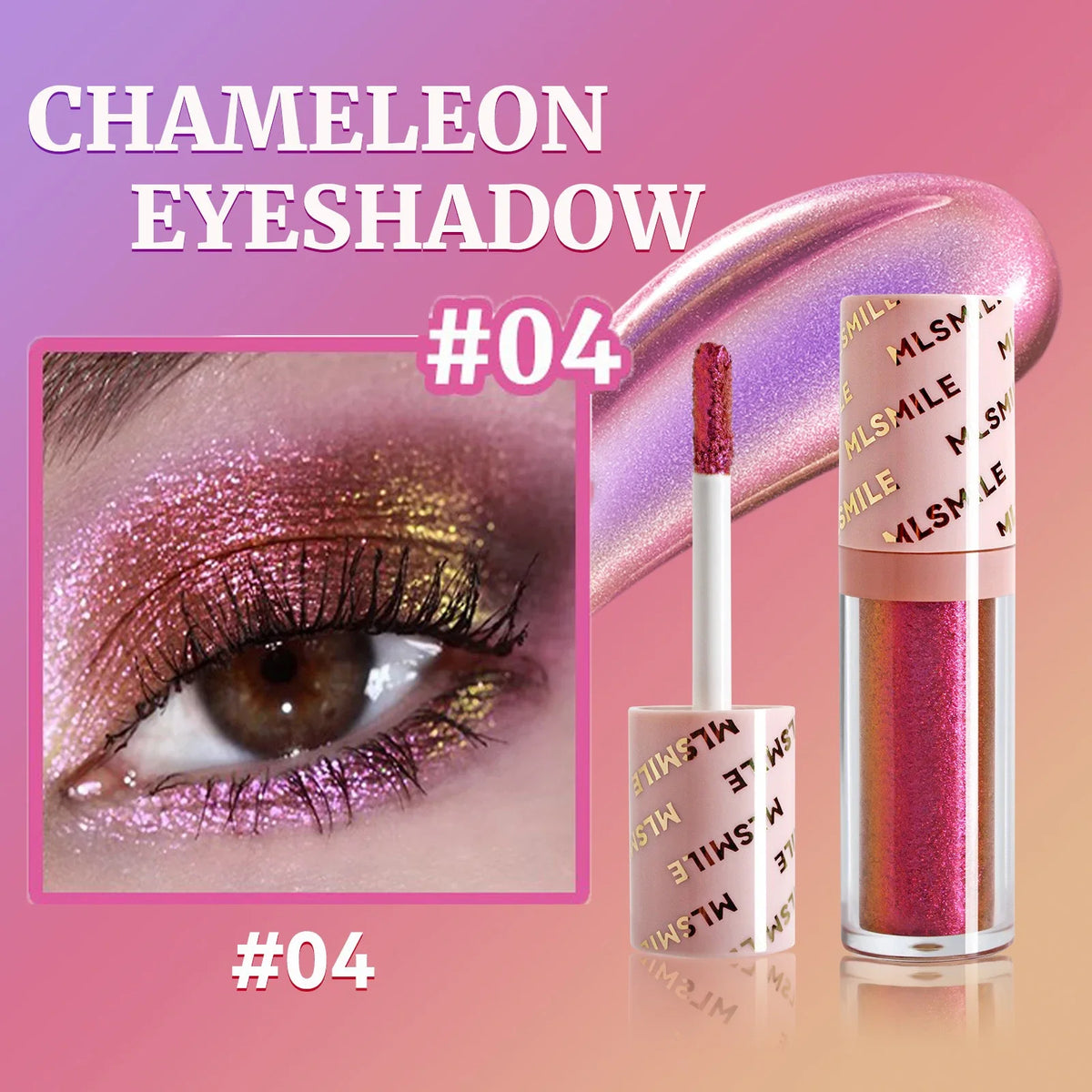 Multichrome Liquid Eyeshadow Stick Metallic Chameleon Glitter Eye Shadow High Pigment Waterproof Sparkling Shiny Lipgloss Makeup
