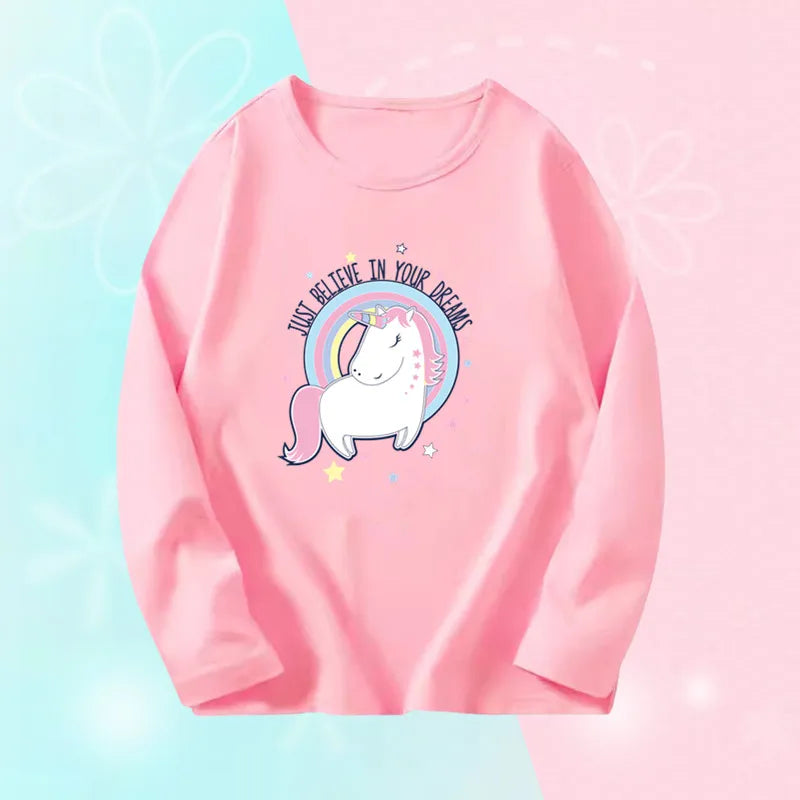 Spring Autumn Toddler Girls Fashion Set Kawaii Print Long Sleeve T-Shirt And Pants Two-Piece Casual Clothing Outfit for Girls