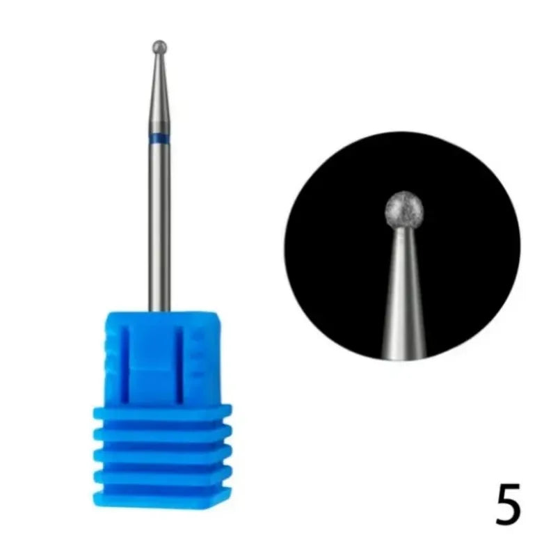 Flame Cone Cuticle Clean Nail Drill Bit 3/32'', Professional Safety Carbide Diamond Nail Bit Nail Cleaner for Cuticle Dead Skin