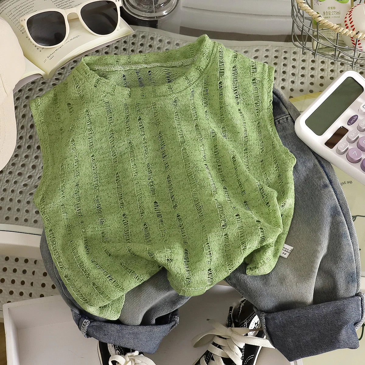 Summer Boys T-shirts Tops For Kids Baby Sleeveless Vest Tees Children's Clothing Casual Solid Color Breathable Tops
