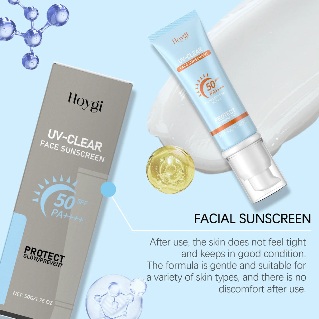 HOYGI Sunscreen Cream SPF 50+ Anti Oxidant Isolation Face Cream UV Blocking Moisturizing Sunblock Facial Body Protective Lotion