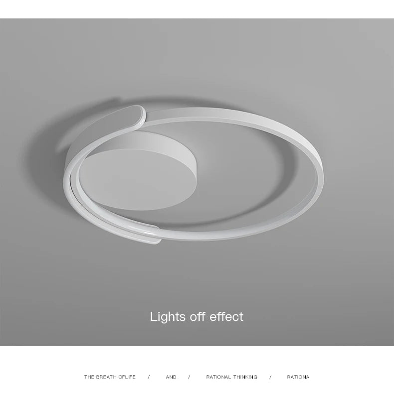 Modern Led Ceiling Light The Bedroom Black White Square Ring Lamp Living Room Study Nursery Indoor Lighting Fixture