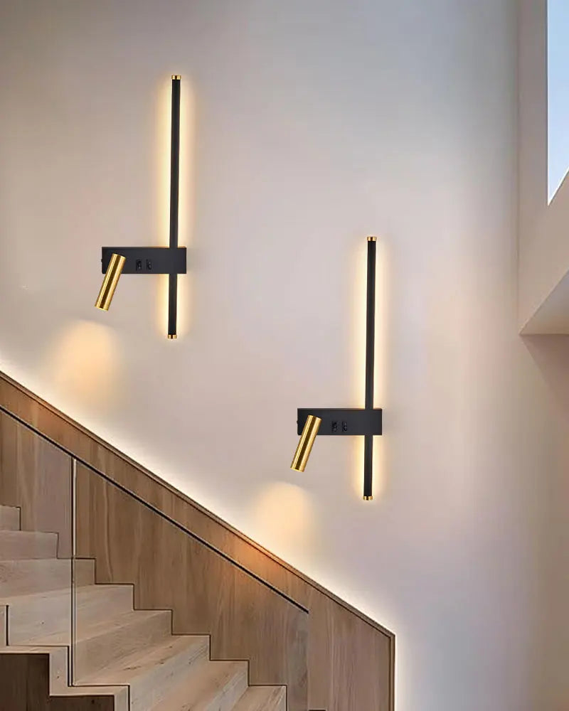 Modern LED Wall Lamps with Switch for Bedroom Indoor LED Wall Lights with 350° Rotatable Spotlight for Kitchen Dinning Room Home